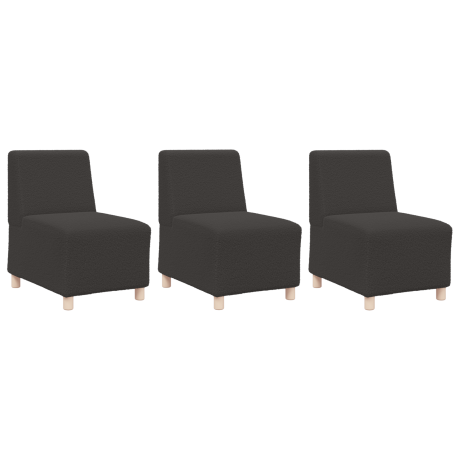 vidaXL Sofa Chiar 3 pcs Donkergrijs 55 x 74 x 82 cm Katoenen stof afbeelding2 - 1