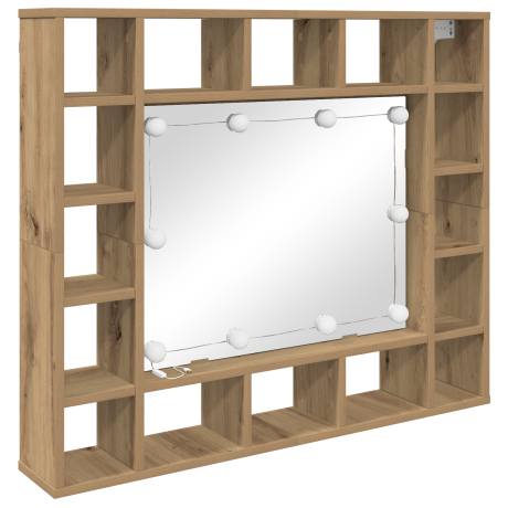 vidaXL Spiegelkast Artisan Eiken 91 x 15 x 76,5 cm Bewerkt hout afbeelding2 - 1