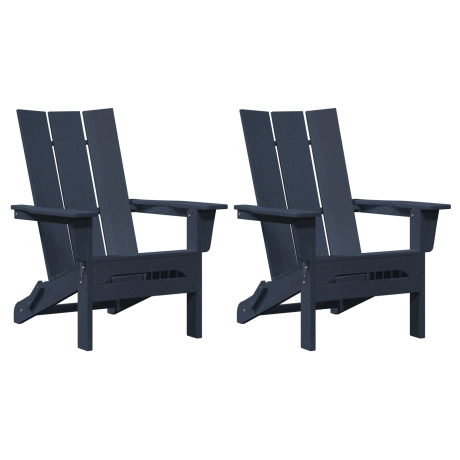 vidaXL Stoelen 2 st Adirondack 74,5x80,5x90 cm HDPE marineblauw afbeelding2 - 1