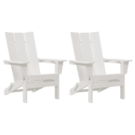 vidaXL Stoelen 2 st Adirondack 74,5x80,5x90 cm HDPE wit afbeelding2 - 1