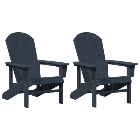 vidaXL Stoelen 2 st Adirondack 74x82x90 cm HDPE marineblauw afbeelding2 - 1