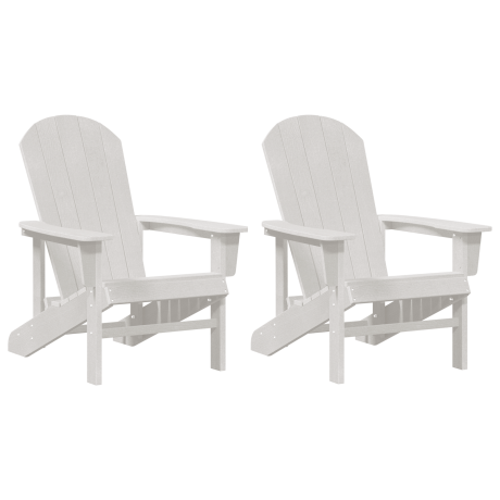 vidaXL Stoelen 2 st Adirondack 74x82x90 cm HDPE wit afbeelding2 - 1