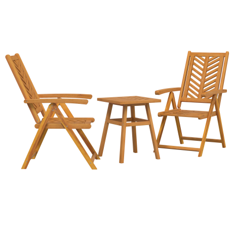 vidaXL Tuin Bistro Set 3 pcs Bruin Massief acaciahout afbeelding2 - 1