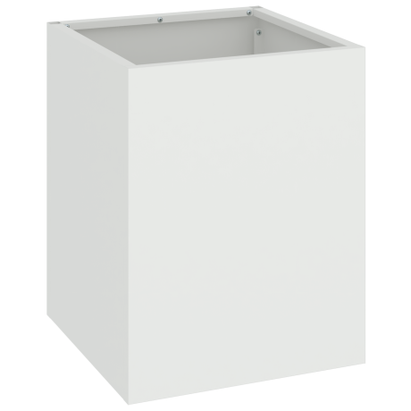 vidaXL Tuin Bloempot Wit 32 x 32 x 40 cm Koudgewalst staal afbeelding2 - 1