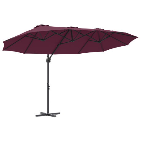 vidaXL Tuin Cantilever Parasol Bordeauxrood Large Poedergecoat staal afbeelding2 - 1