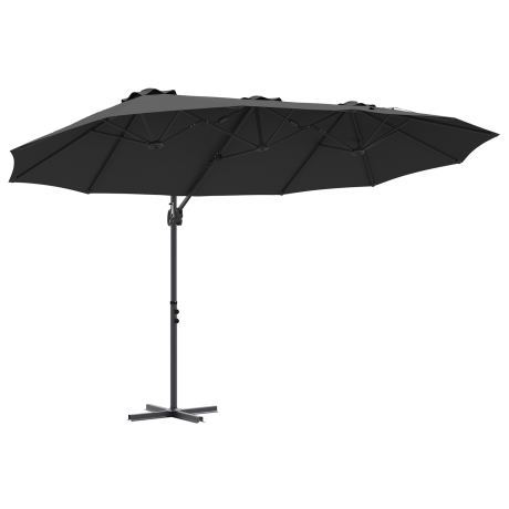 vidaXL Tuin Cantilever Parasol met slot Zwart Large Poedergecoat staal afbeelding2 - 1