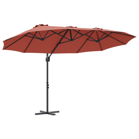 vidaXL Tuin Cantilever Parasol Terracotta Large Poedergecoat staal afbeelding2 - 1