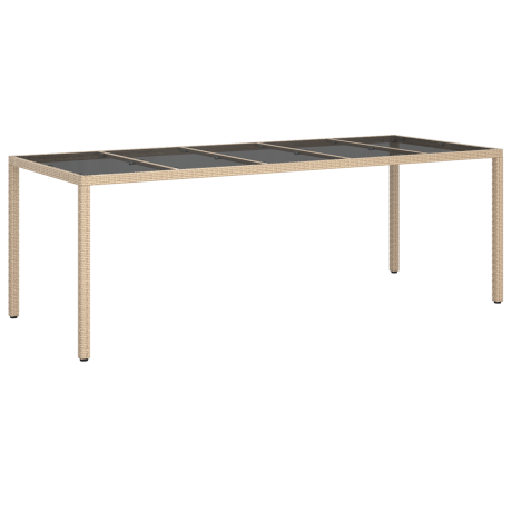 vidaXL Tuin Eettafel Beige 250x100x75 cm Poly Rattan afbeelding2 - 1