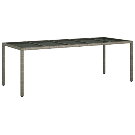 vidaXL Tuin Eettafel Grijs 250x100x75 cm Poly Rattan afbeelding2 - 1