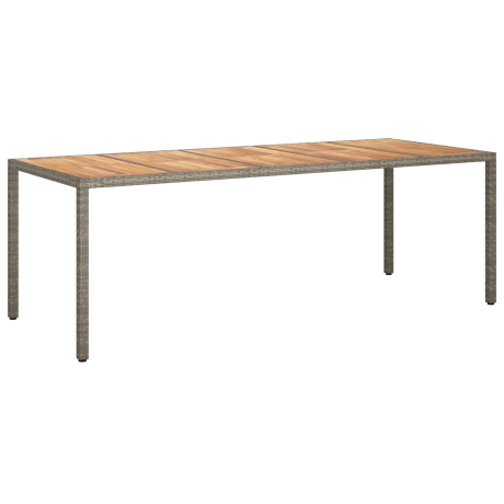 vidaXL Tuin Eettafel Grijs 250x100x75 cm Poly Rattan afbeelding2 - 1