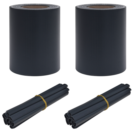 vidaXL Tuin Privacyschermen 2 pcs Donkergrijs 35 x 0,19 m PVC afbeelding2 - 1