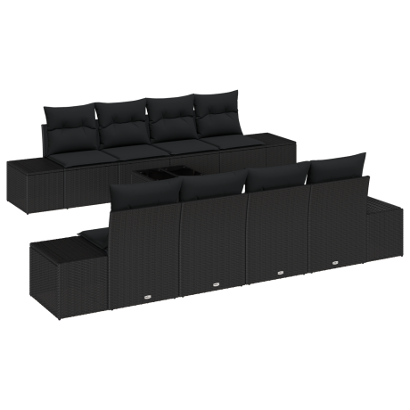 vidaXL Tuin Sofa Set 6 pcs Zwart 294 x 62 x 69 cm poly rattan afbeelding2 - 1