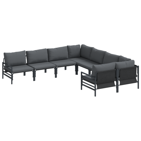 vidaXL Tuin Sofa Set met kussen Antraciet Staal afbeelding2 - 1