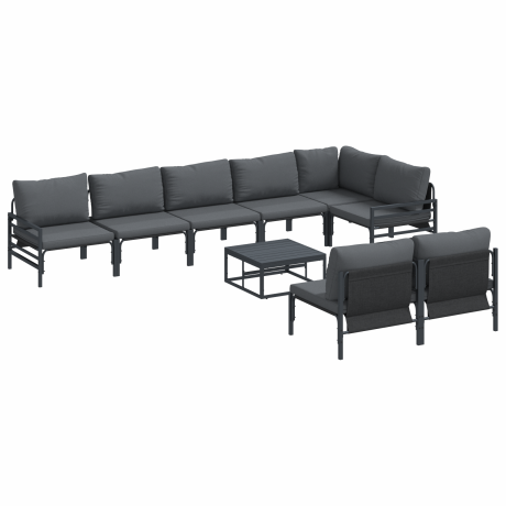 vidaXL Tuin Sofa Set met kussen Antraciet Staal afbeelding2 - 1