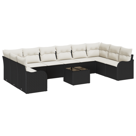 vidaXL Tuin Sofa Set Zwart 55 x 55 x 37 cm poly rattan afbeelding2 - 1