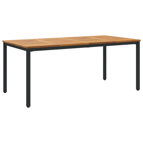 vidaXL Tuin Tafel 180x90x75 cm van Massief Acacia Hout en Metaal afbeelding2 - 1