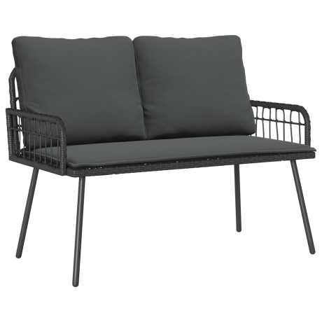 vidaXL Tuinbank 114x64x78 cm poly rattan donkergrijs afbeelding2 - 1