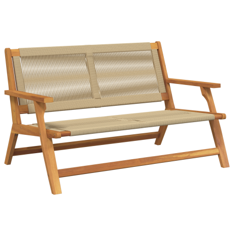 vidaXL Tuinbank Beige 76x122x73 cm van Massief Acaciahout afbeelding2 - 1