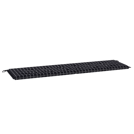 vidaXL Tuinbank Kussen - Zwart Geruit Patroon - 180 x 50 x 4 cm - Oxford Stof afbeelding2 - 1