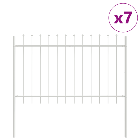vidaXL Tuinhek 7 pcs Wit 11,9 x 1,2 m Poedercoating staal afbeelding2 - 1