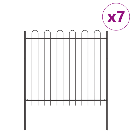 vidaXL Tuinhek 7 pcs Grijs 11,9 x 1,5 m Poedercoating staal afbeelding2 - 1