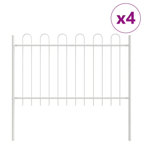 vidaXL Tuinhek 4 pcs Wit 6,8 x 0,8 m Poedercoating staal afbeelding2 - 1
