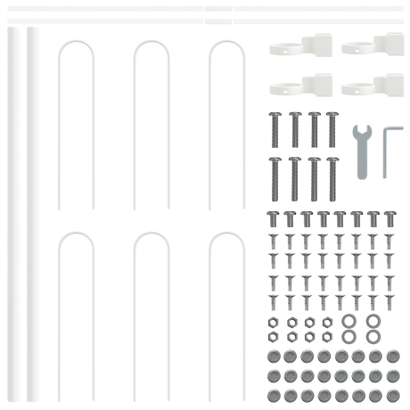 vidaXL Tuinhek 5 pcs Wit 8,5 x 0,6 m Poedercoating staal afbeelding2 - 1
