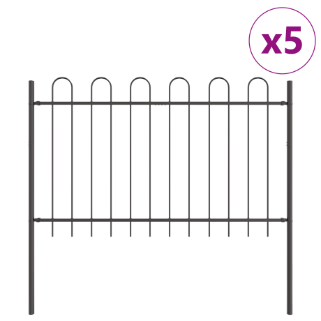 vidaXL Tuinhek 5 pcs Grijs 8,5 x 1 m Poedercoating staal afbeelding2 - 1
