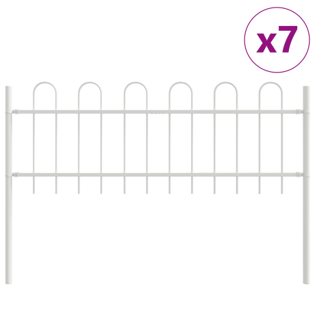 vidaXL Tuinhek 7 pcs Wit 11,9 x 0,6 m Poedercoating staal afbeelding2 - 1