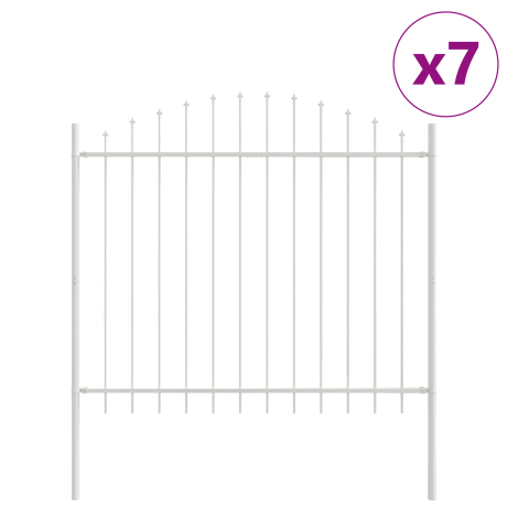 vidaXL Tuinhek 7 pcs Wit 170 x 165 cm Gepoedercoat staal afbeelding2 - 1
