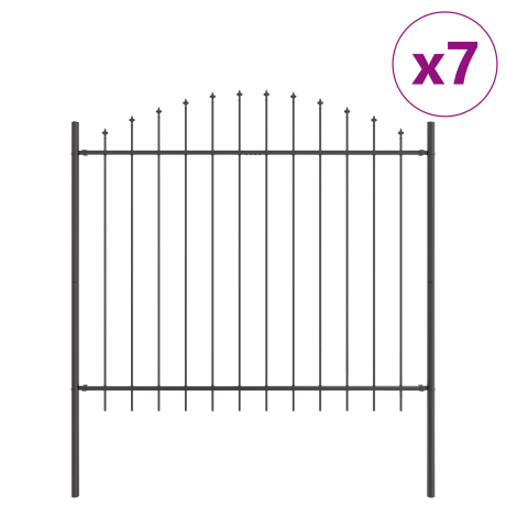 vidaXL Tuinhek 7 pcs Grijs 170 x 190 cm Gepoedercoat staal afbeelding2 - 1