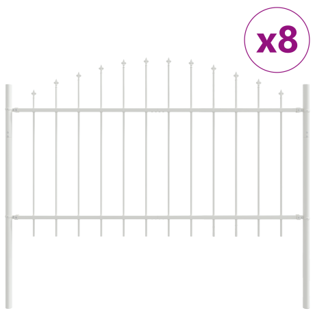 vidaXL Tuinhek 8 pcs Wit 170 x 140 cm Gepoedercoat staal afbeelding2 - 1