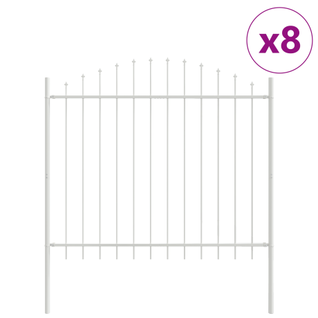 vidaXL Tuinhek 8 pcs Wit 170 x 165 cm Gepoedercoat staal afbeelding2 - 1
