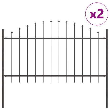vidaXL Tuinhek 2 pcs Grijs 170 x 140 cm Gepoedercoat staal afbeelding2 - 1