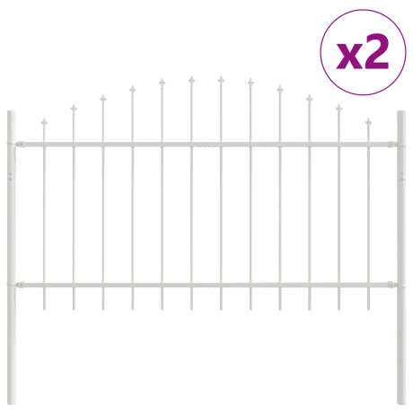 vidaXL Tuinhek 2 pcs Wit 170 x 140 cm Gepoedercoat staal afbeelding2 - 1