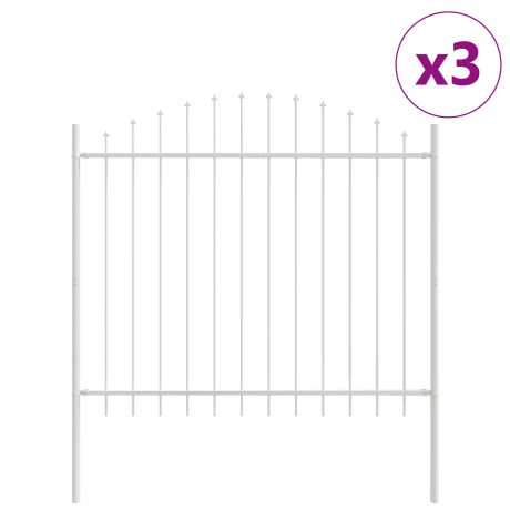 vidaXL Tuinhek 3 pcs Wit 170 x 165 cm Gepoedercoat staal afbeelding2 - 1