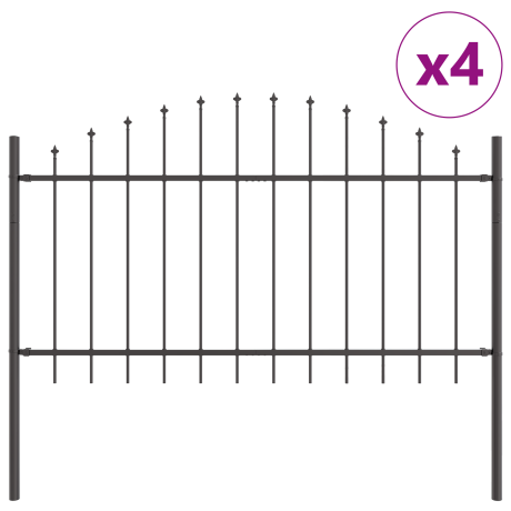 vidaXL Tuinhek 4 pcs Grijs 170 x 140 cm Gepoedercoat staal afbeelding2 - 1