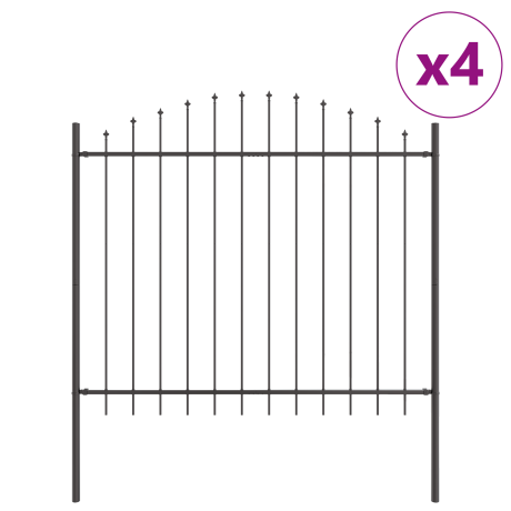 vidaXL Tuinhek 4 pcs Grijs 170 x 165 cm Gepoedercoat staal afbeelding2 - 1
