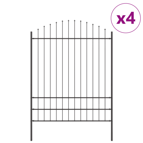 vidaXL Tuinhek 4 pcs Grijs 170 x 225 cm Gepoedercoat staal afbeelding2 - 1