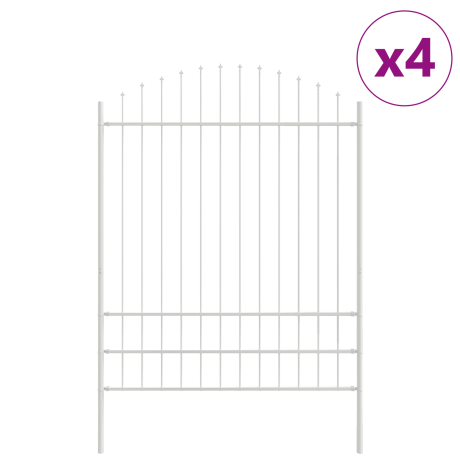vidaXL Tuinhek 4 pcs Wit 170 x 225 cm Gepoedercoat staal afbeelding2 - 1