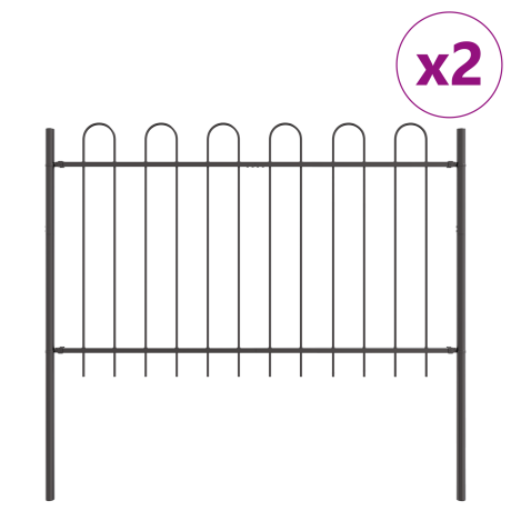 vidaXL Tuinhek 2 pcs Grijs 3,4 x 0,8 m Poedercoating staal afbeelding2 - 1