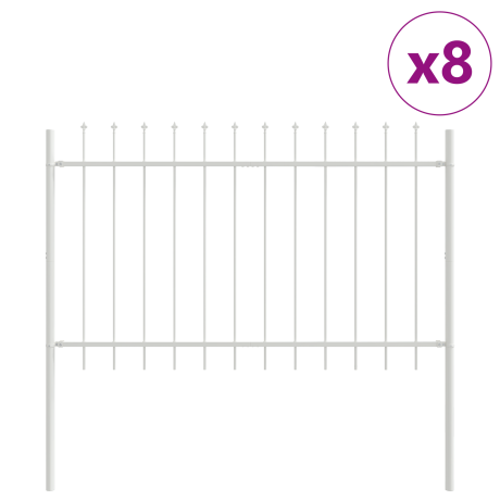 vidaXL Tuinhek 8 pcs Wit 13,6 x 1,2 m Poedercoating staal afbeelding2 - 1