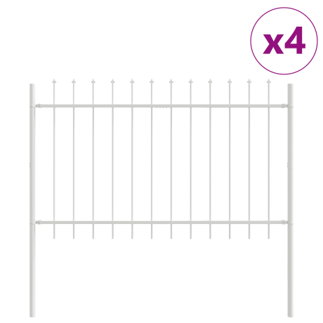 vidaXL Tuinhek 4 pcs Wit 6,8 x 1,2 m Poedercoating staal afbeelding2 - 1