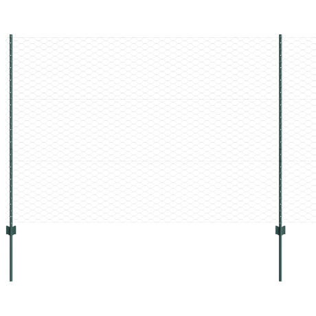 vidaXL Tuinhek Set Set van 2 Groen Metaal 25 x 1.5 m Tuinhek afbeelding2 - 1