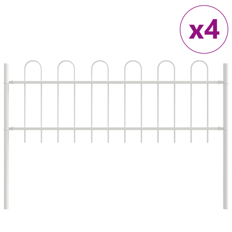 vidaXL Tuinhek 4 pcs Wit 6,8 x 0,6 m Poedercoating staal afbeelding2 - 1