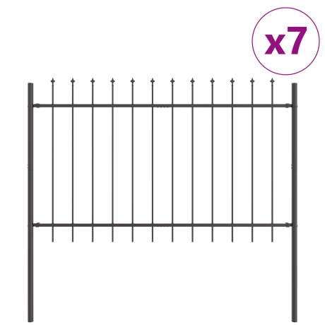 vidaXL Tuinhek 7 pcs Grijs 11,9 x 1,2 m Poedercoating staal afbeelding2 - 1