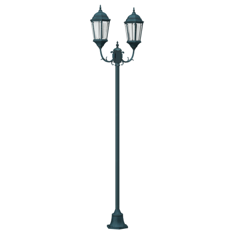 vidaXL Tuinlamp paal 2 lampen E27 220 cm aluminium groen afbeelding2 - 1