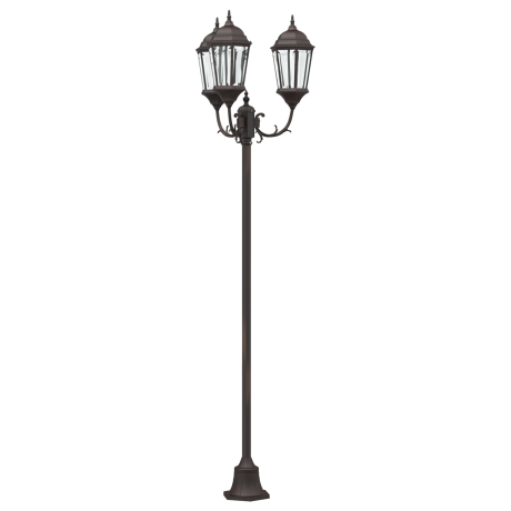 vidaXL Tuinlamp paal 3 lampen E27 220 cm aluminium bronskleurig afbeelding2 - 1