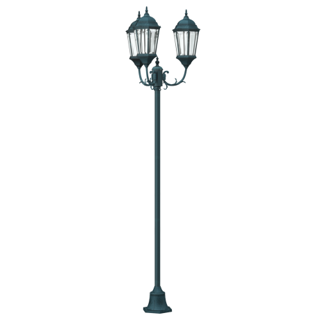 vidaXL Tuinlamp paal 3 lampen E27 220 cm aluminium groen afbeelding2 - 1
