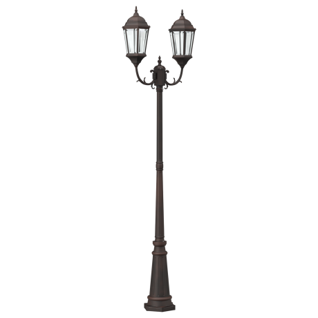 vidaXL Tuinlampenpaal 2-Lamp E27 Brons 235 cm Aluminium afbeelding2 - 1